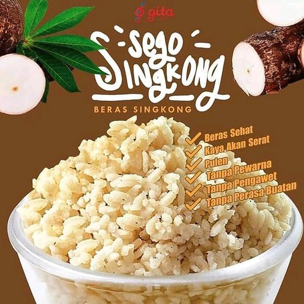 

NASI SINGKONG | SEGO SINGKONG | BERAS SINGKONG HALAL 100% ORIGINAL | Beras Organik Pulen 700gr