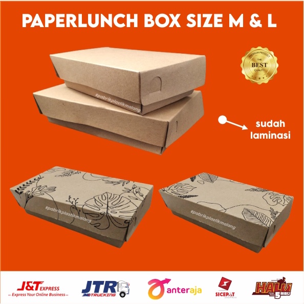 PAPER LUNCH BOX / KEMASAN LUNCH BOX / BOX AYAM GEPREK / BOX NASI POLOS TANPA SABLON