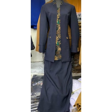 seragam kantor / blazer kantor / seragam Pemda / seragam guru / seragam biru Dongker Rok SPAN