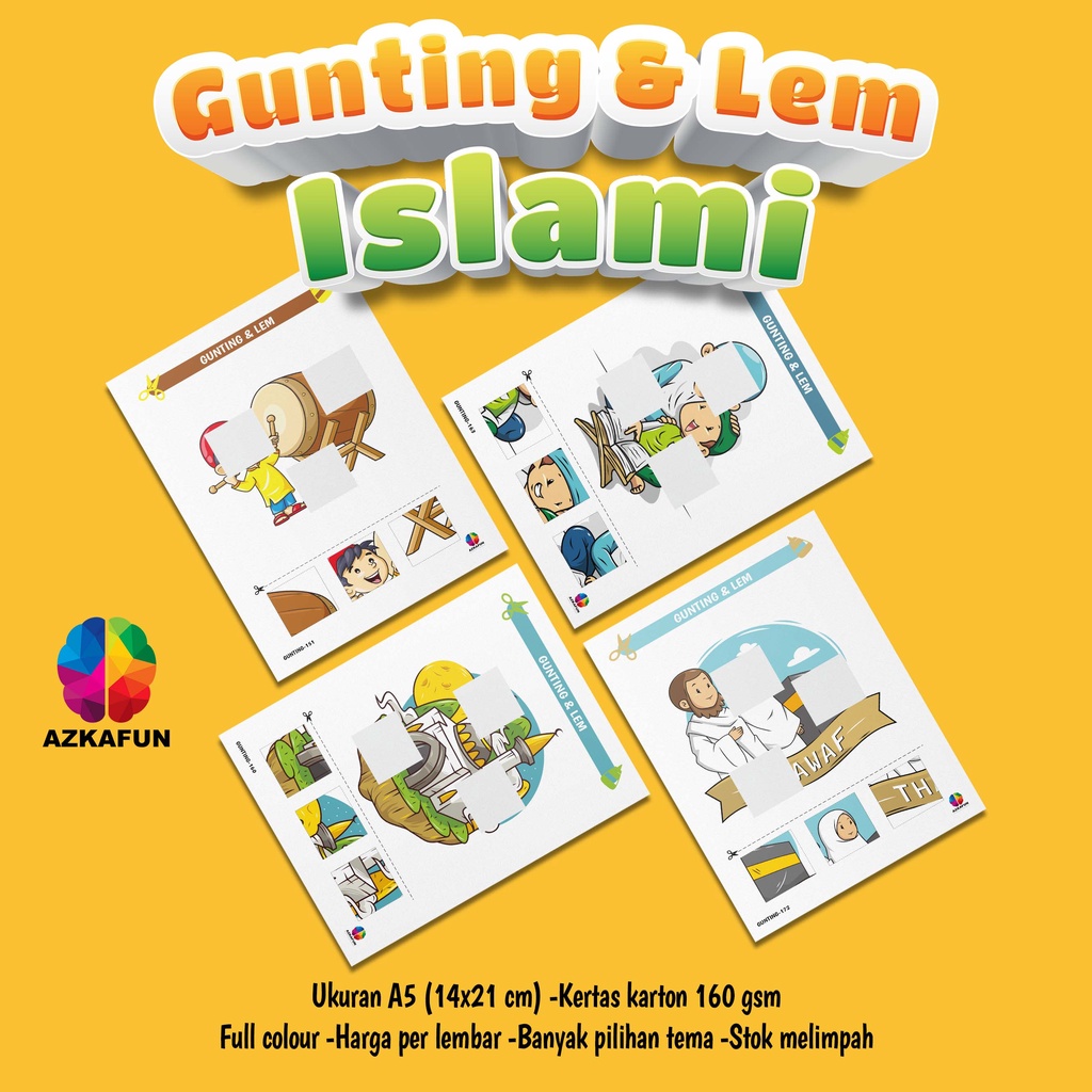

Lembar aktivitas Gunting dan Lem tema ISLAMI - lembar belajar muslim