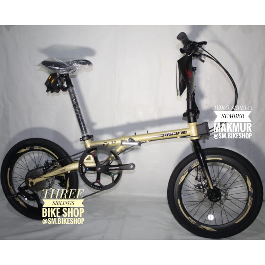 SEPEDA LIPAT PACIFIC FLUX 3.0 20 INCH WARNA ROYAL GOLD