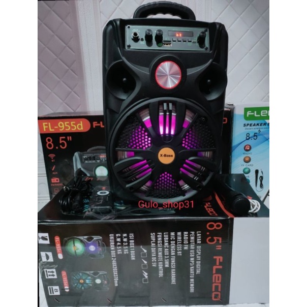 (COD) SPEAKER BLUETOOTH FLECO 955C FL-955C / FL-955D 8,5 INCH FREE MICc