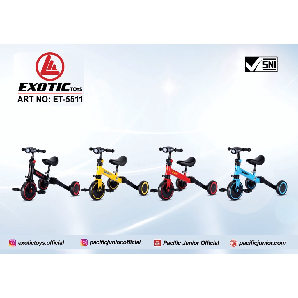 EXOTIC ET 709  ET 5511 Sepeda Anak Roda Tiga Tricycle ET709 ET5511