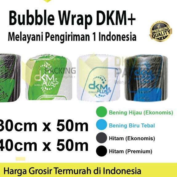 

➾ Plastik Bubble Wrap DKM PLUS 50 Meter Bubblewrap SE INDONESIA - Hitam Premium, 30cm x 50m ➶