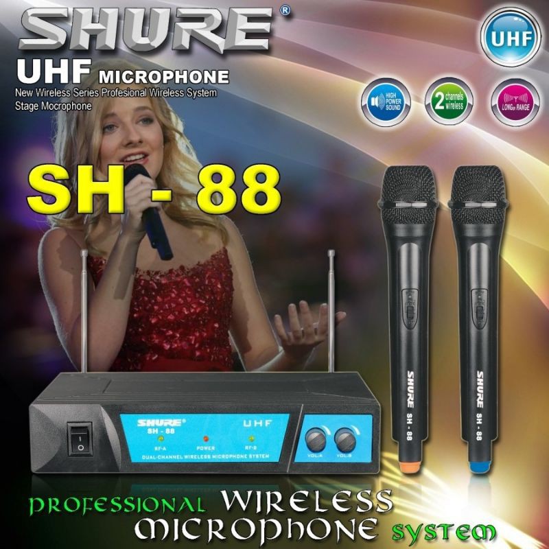 mic wireless SHURE SH-88 wireless microphone UHF SHURE SH88