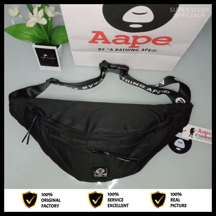 Bag Canvas - Tas Aape By A Bathing Ape Nylon Canvas Waist Bag [Original Fo]