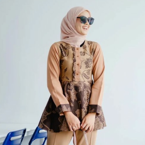 Baju Batik Wanita Modern M L XL XXL Atasan Batik Kerja Wanita Blouse Batik Kantor Batik Modern Seragam Batik