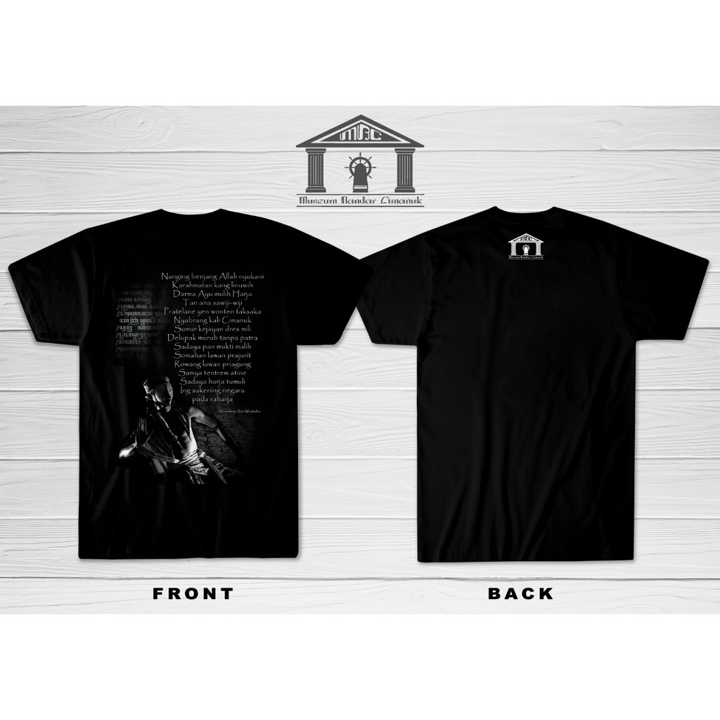 KAOS/ T-SHIRT/BAJU/SOUVENIR/OLEH-OLEH INDRAMAYU "MANUSKRIP WIRALODRA"