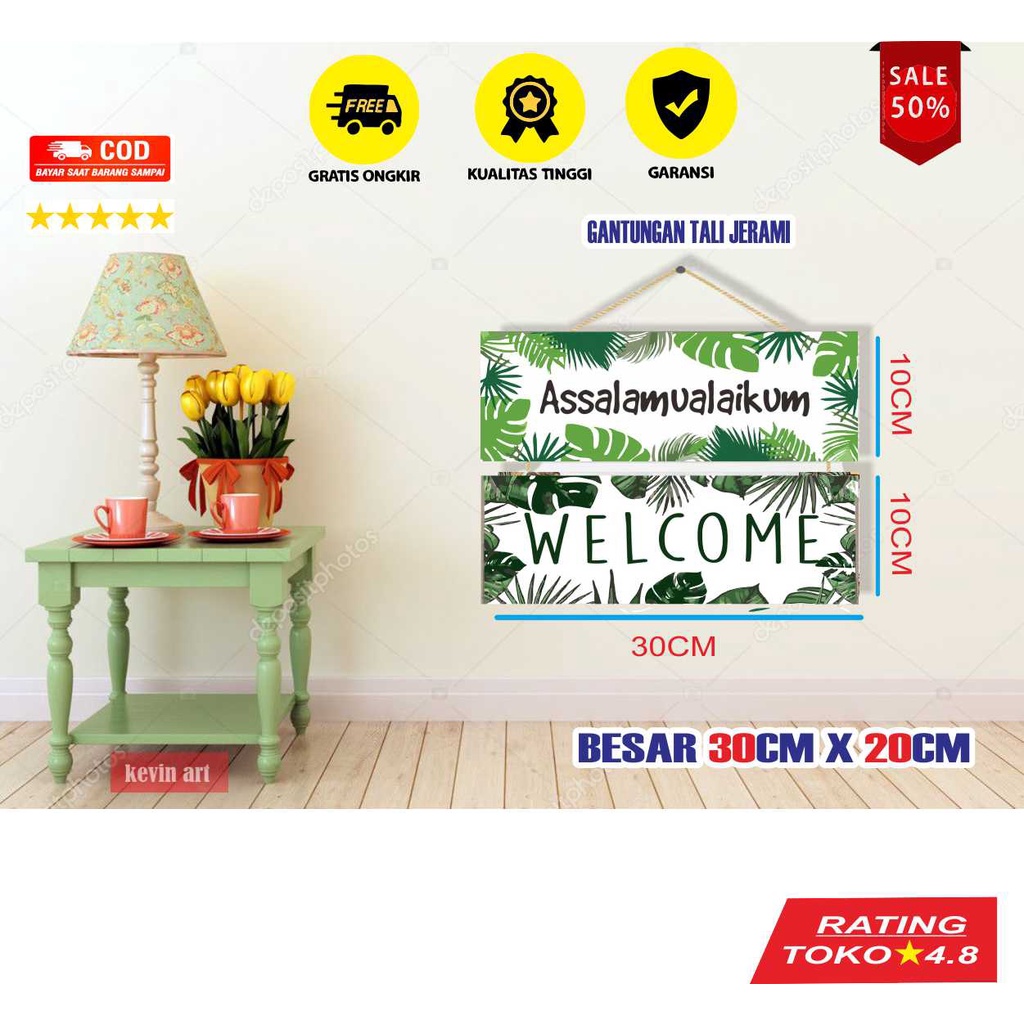 HIASAN DINDING KAMAR RUMAH ASSALAMUALAIKUM WELCOME MURAH TERLARIS