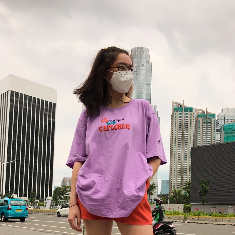 SAY MAPS OVERSIZED T-SHIRT - DORA LILAC