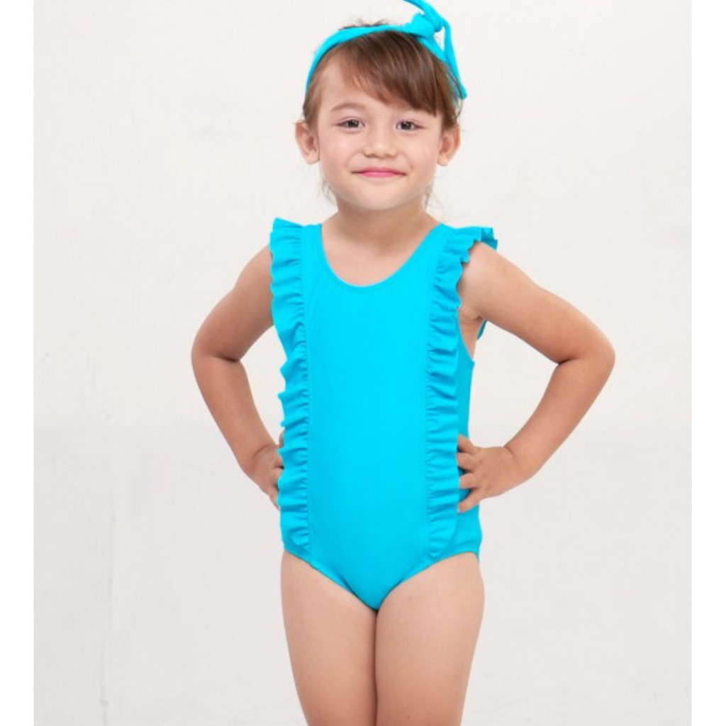 Lee Vierra - Kids Swimwear Ruffle Border BLUE