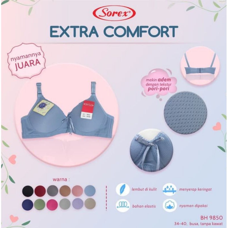 Bh pori Bra Sorex 9850 tanpa kawat extra comfort