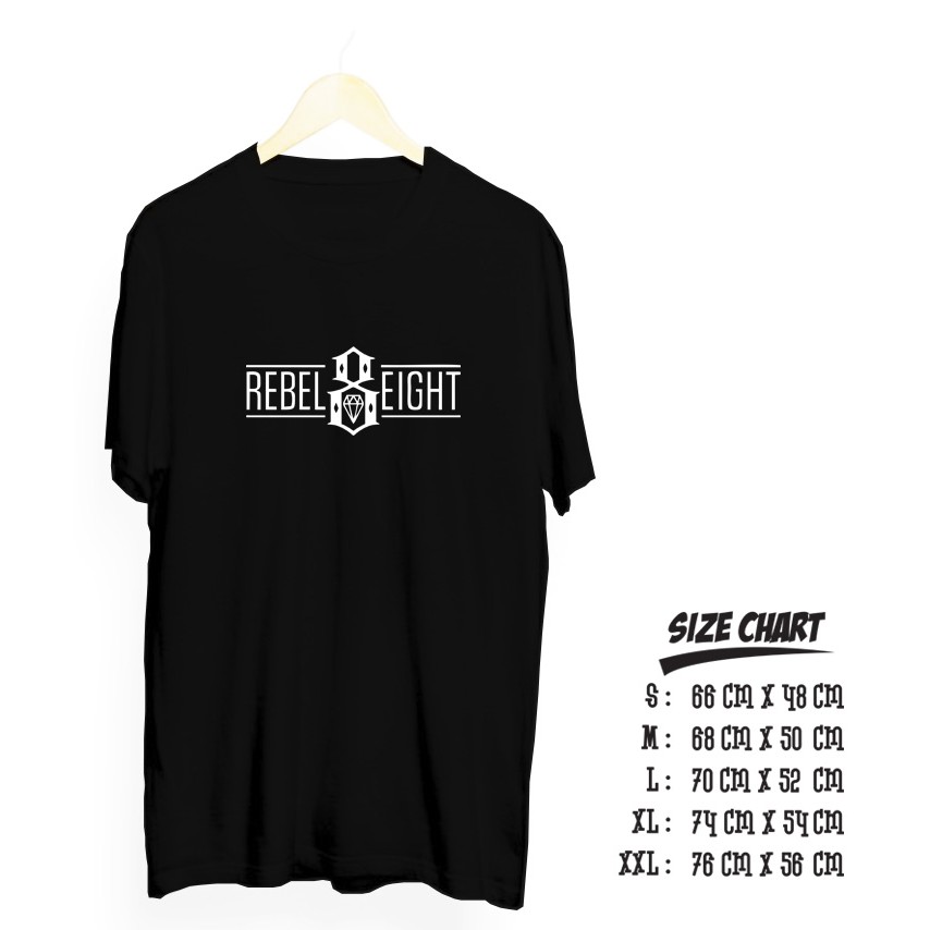Kaos distro Rebel Eight cotton 30s 3 varian warna