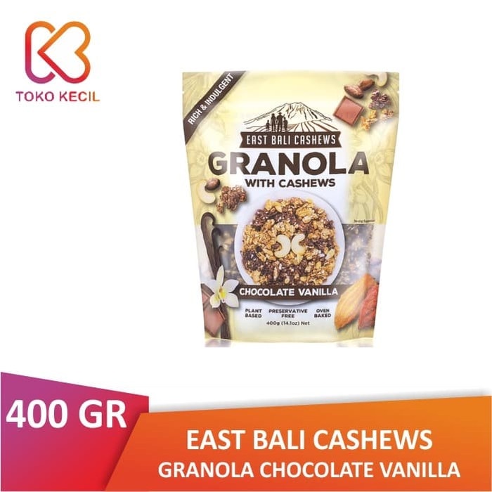 

Jual East Bali Cashews Granola Chocolate Vanilla 400 Gr