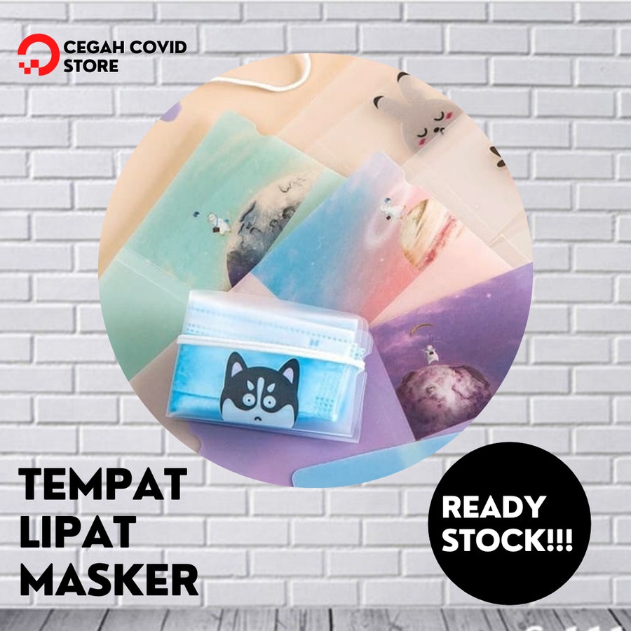 Tempat Masker lipat Motif Kartun Lucu, Simpan Masker Medis HIGIENIS