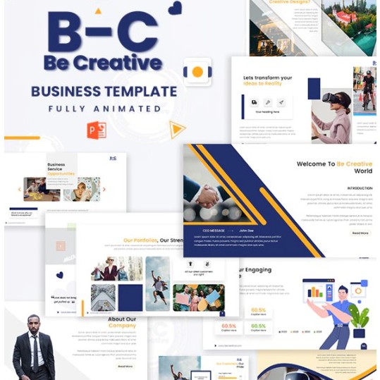 

NS Be Creative Animated Business Template PowerPoint
