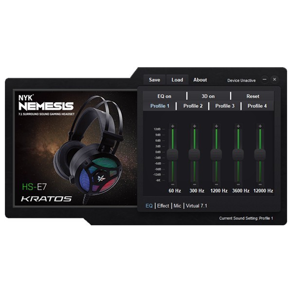 Headset Gaming NYK Nemesis E7 Kratos RGB 7.1 Surround USB - Headphone