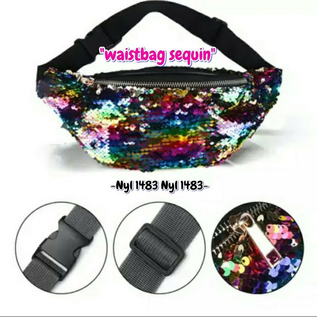 Waistbag Anak &amp; Remaja Sequin Terbaru / Tas Pinggang Anak &amp; Remaja Perempuan / Tas Waistbag Anak &amp; Remaja Sequin Bling-bling