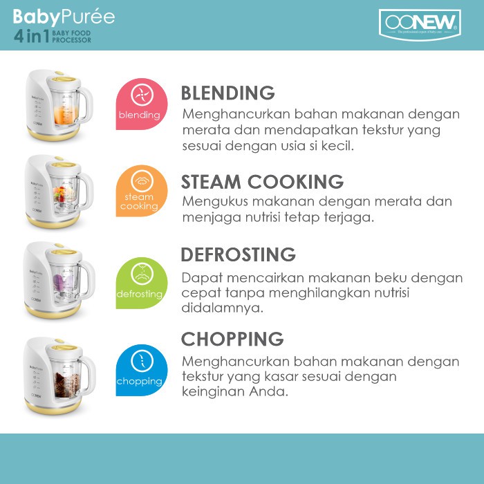 OONEW 4IN1 BABY FOOD PROCESSOR PETITE SERIES TB1712