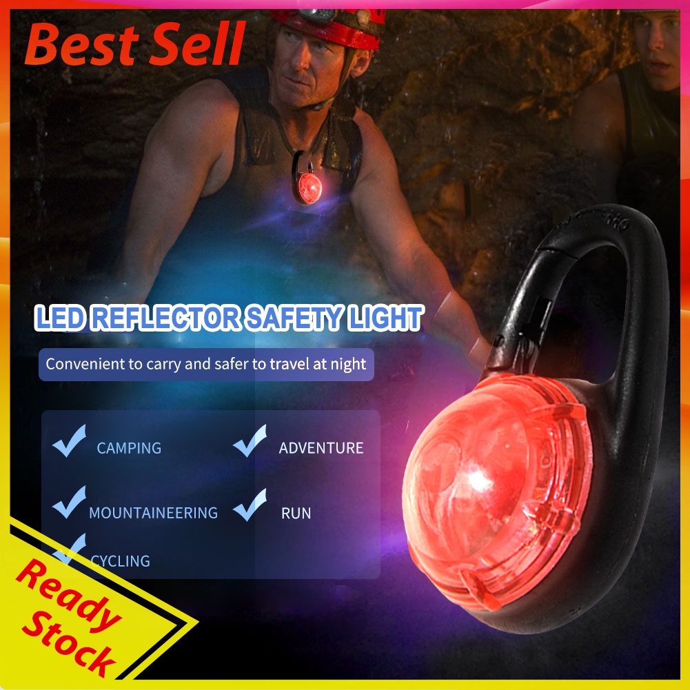 LED Luminous Lights Reflector Removable Safety Warning Kid Shoes Clip Light