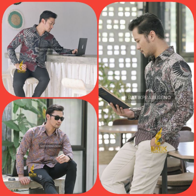 BATIK PRIA ORIGINAL BEST SELLER BATIK PRABUSENO KEMEJA SLIMFIT BATIK KERJA BATIK KANTORAN