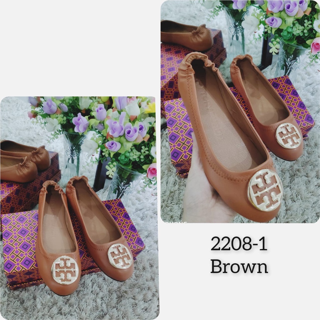 FLAT IMPORT LOGO GOLD BAHAN TOry Burch KODE 2208-1