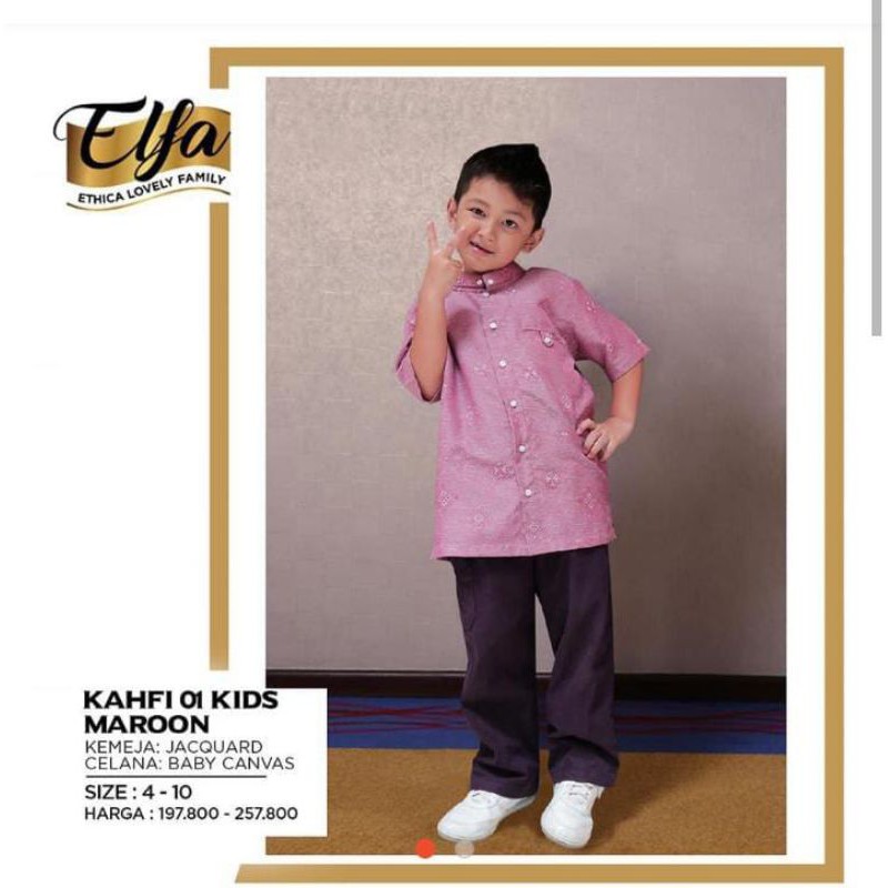 Ethica Set Kahfi 01 Kids Maroon