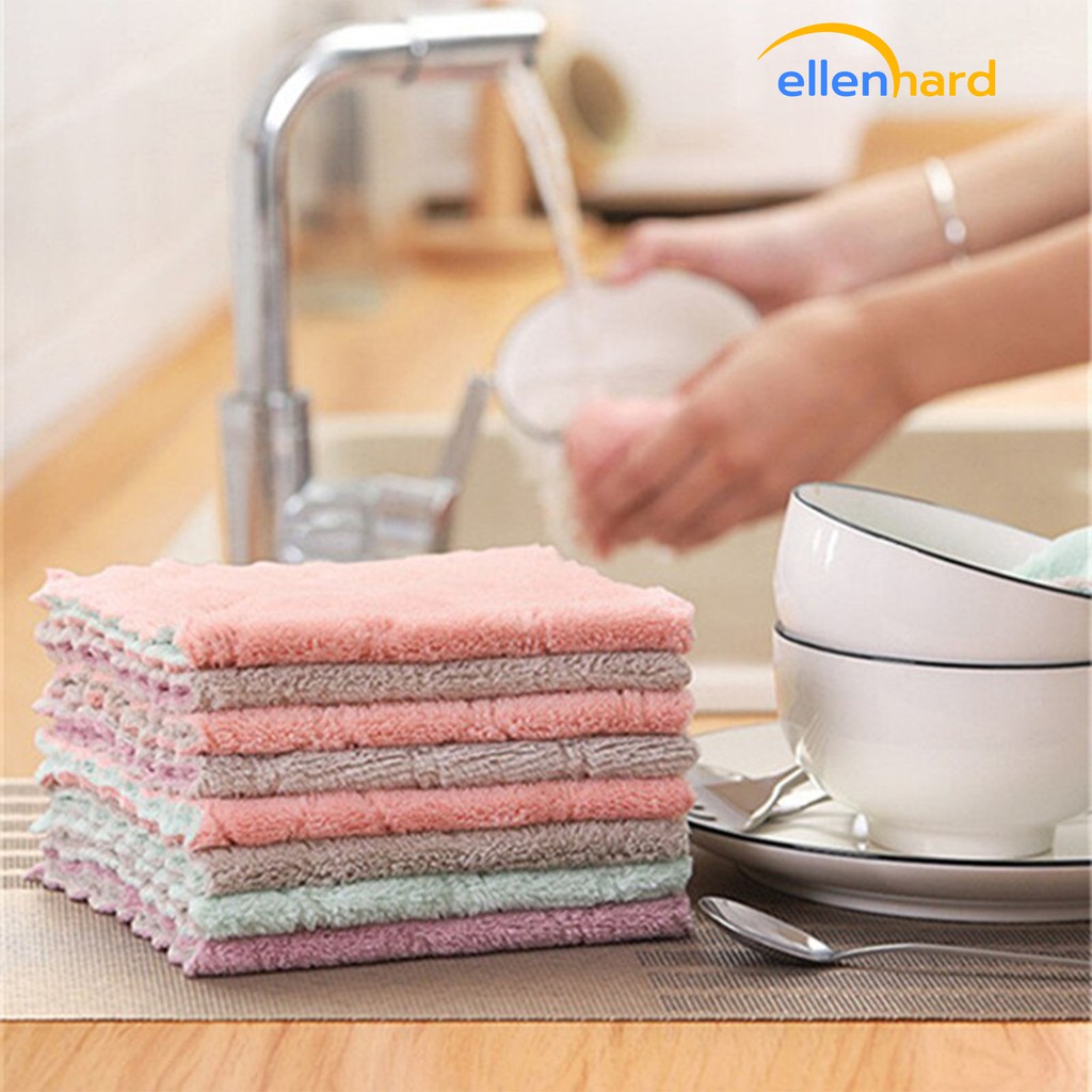 Kain Lap Piring Dapur Microfiber Anti Minyak Lap Mikrofiber Serbet Tangan Cleaning Cloth