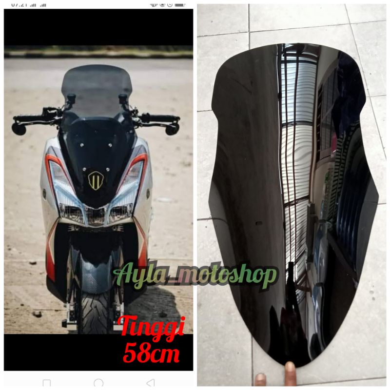 WINSHIELD YAMAHA LEXI TINGGI 58CM,VISOR LEXI TINGGI