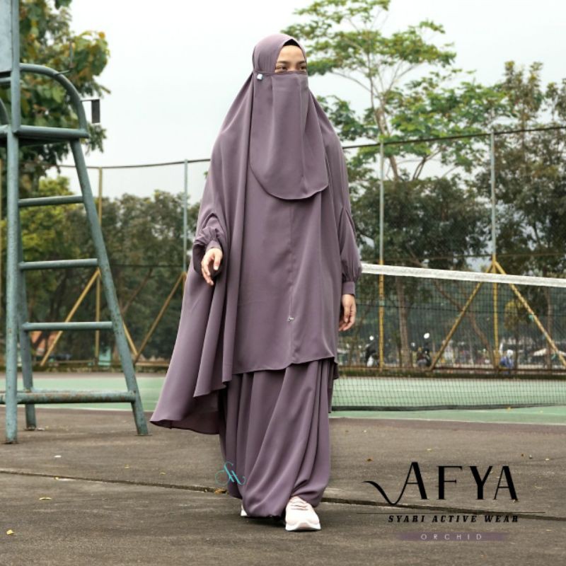 AFYA SYAR’I ACTIVE WEAR SET FRENCH KHIMAR DAN SIRWAL AKHWAT