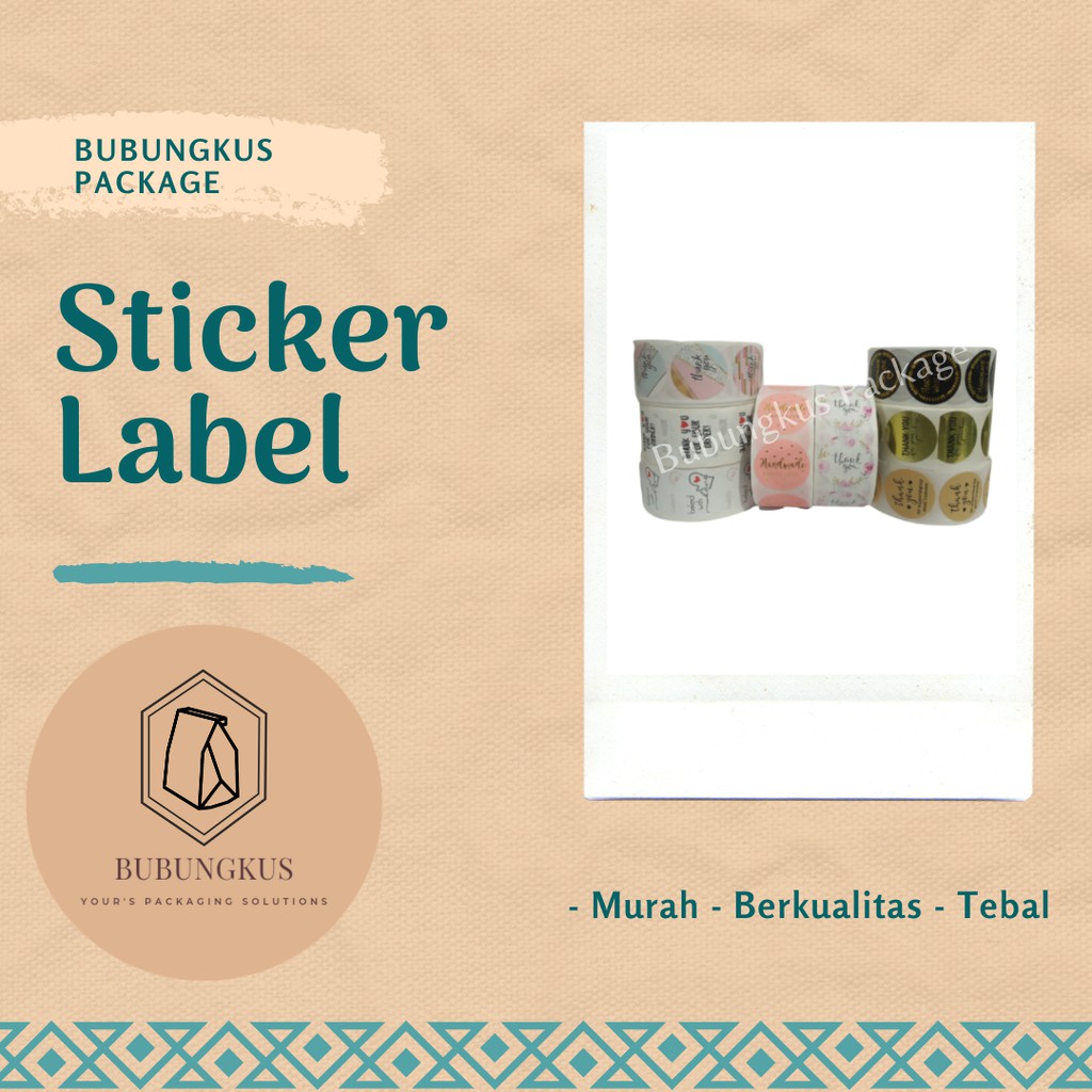

Sticker Label Thank You 1 Roll / Stiker Label Handmade Ukuran 2,5cm / Stiker Untuk Cookies