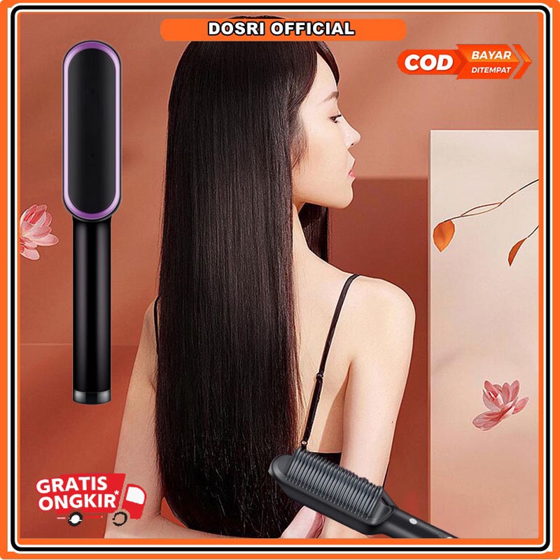 [ BISA COD ] Catok Sisir Pelurus Rambut Hair Straightener Curler 2 in 1 catokan sisir listrik