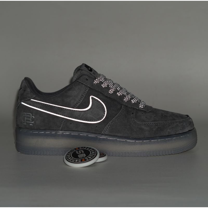 Sepatu Nike Air Force 1 X Reigning Champ Grey Reflective