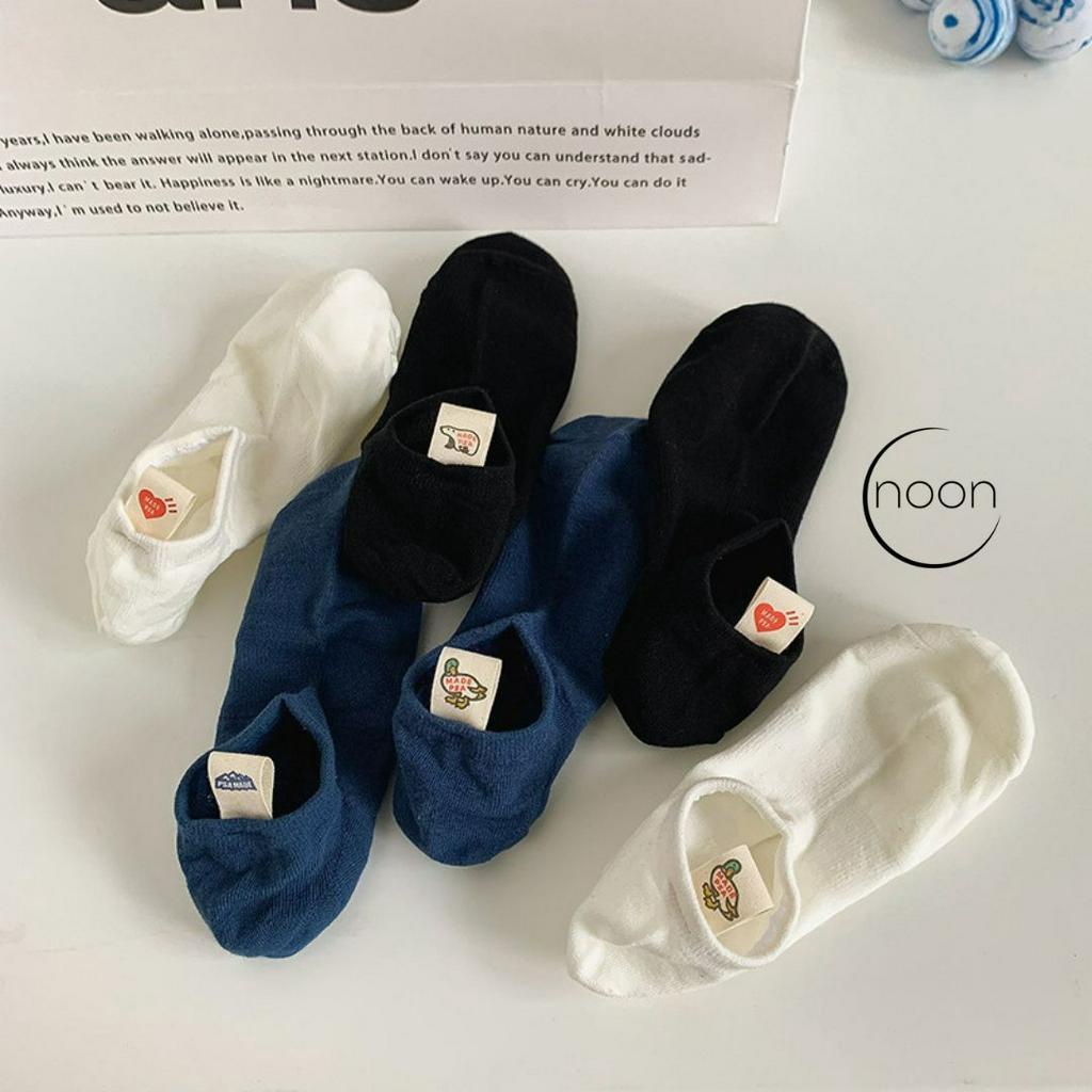 NOON (tag) Kaos Kaki Pendek Wanita Dewasa Korea Ankle Socks Sekolah Kerja Kantor Pendek Semata Kaki Wanita Motif Lucu Imut Import