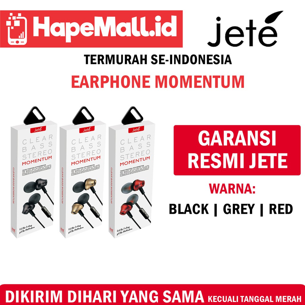 JETE EARPHONE MOMENTUM GARANSI RESMI JETE TERMURAH