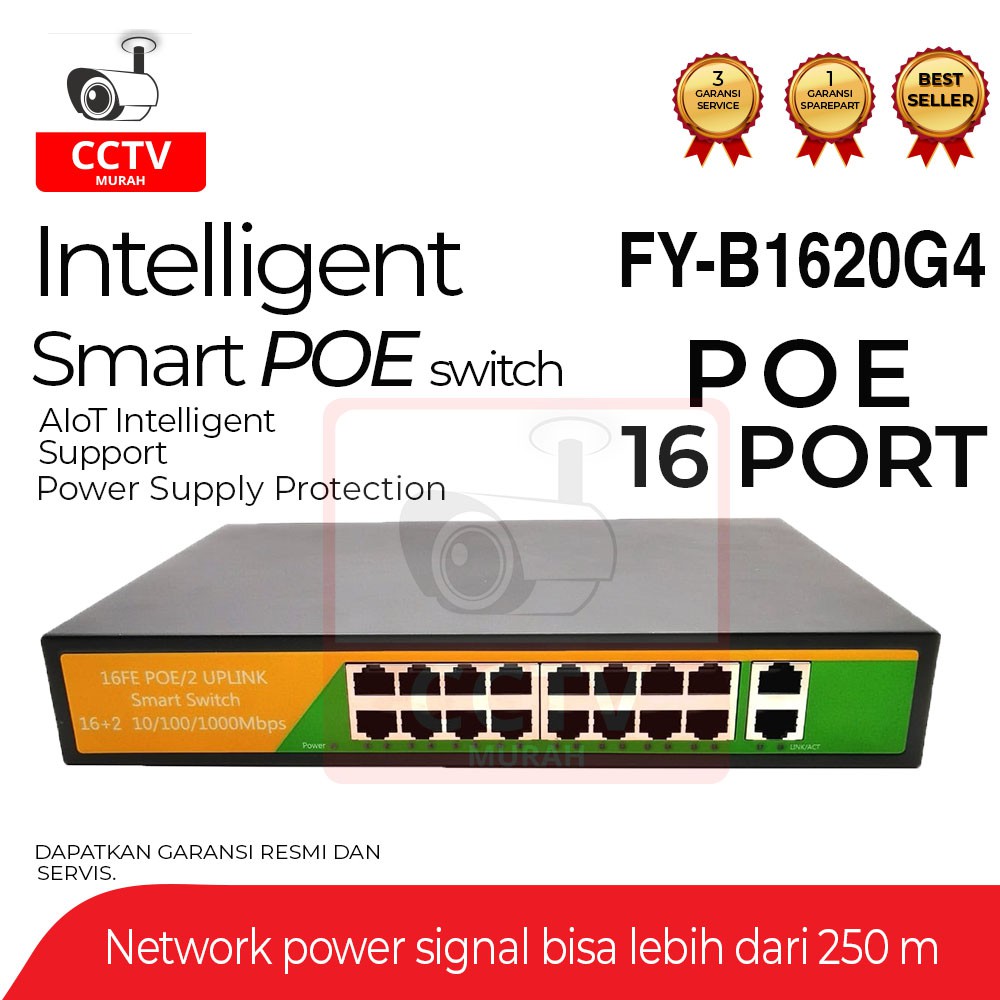 POE Switch 16 PORT Full || Type Seri FY-B1620G4 || POE Switch 16 PORT untuk Camera CCTV IP