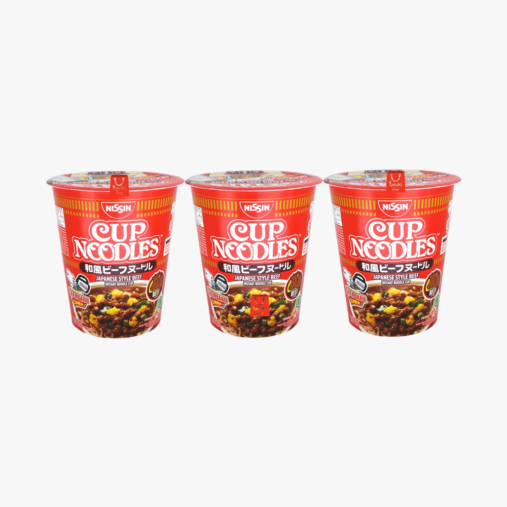 

PAKET 3 PCS Nissin Cup Noodles Rasa Kaldu Sapi Mie Ala Jepang Praktis Langsung Seduh - 3pcs x 66gr