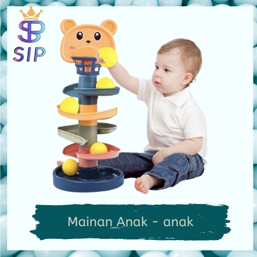 Mainan Edukatif Bayi Rolling Track Ball Slide Mainan Set Cangkir Pendidikan Awal Yang Menyenangkan