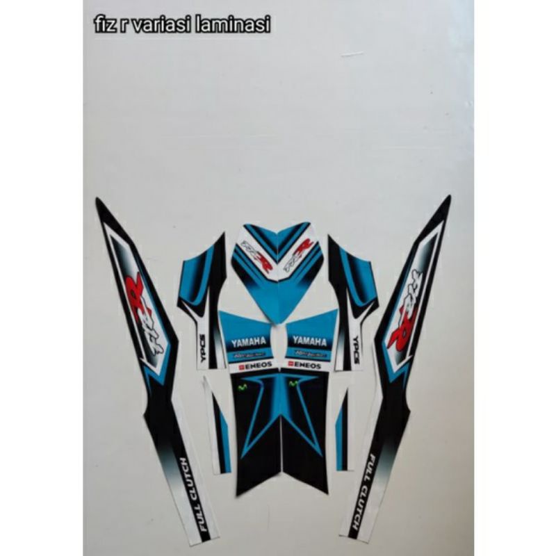 STRIPING FIZ R VARIASI LAMINASI FC BIRU, striping stiker yamaha fiz r variasi terbaik