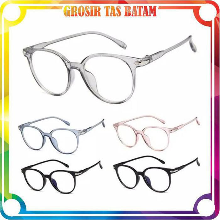 

lidya_viani R087 Kacamata Wanita Pria Frame Sunglasses Anti Radiasi Lensa Transparan Import K200