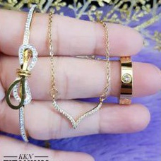 Titanium set perhiasan wanita dewasa fashionable 97DE