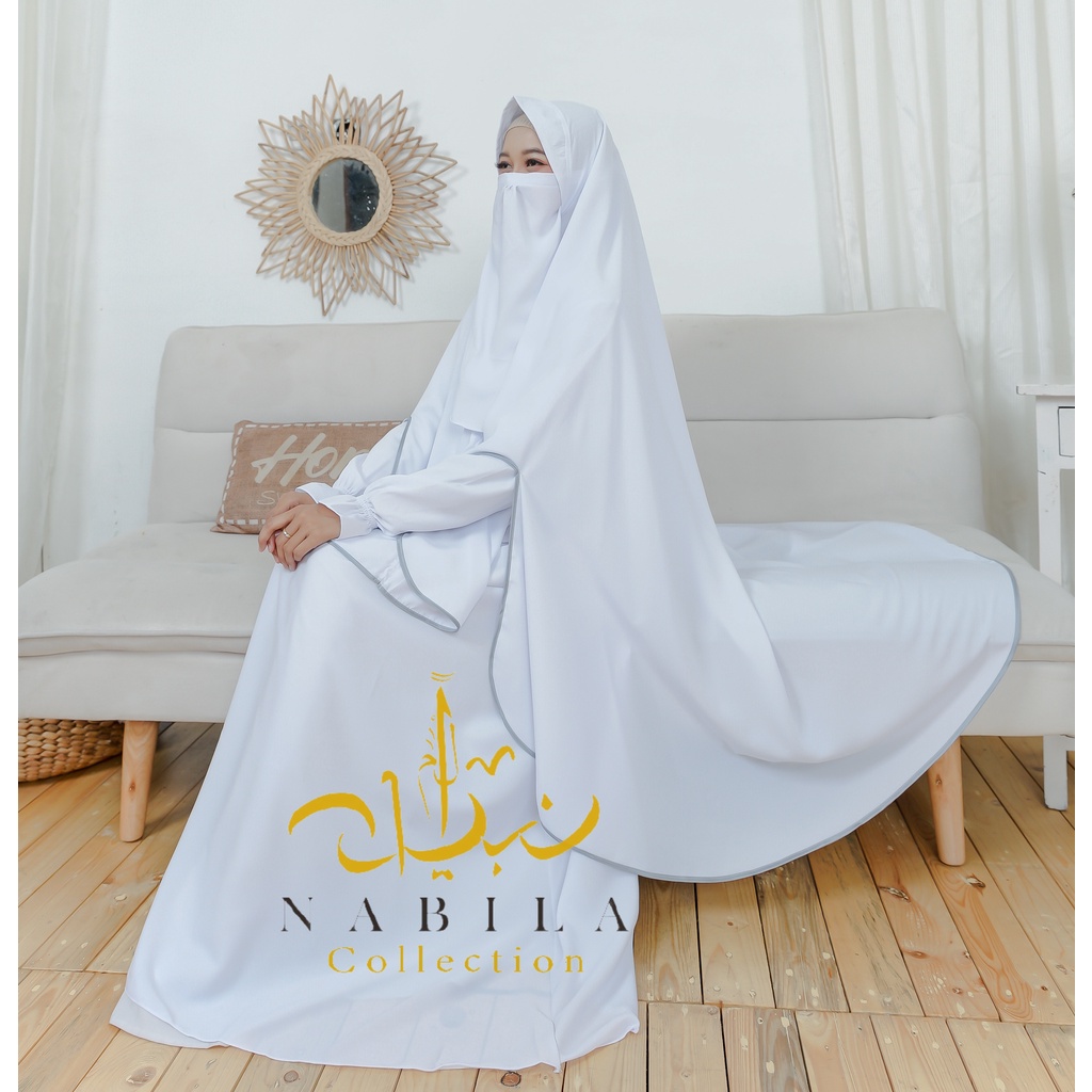 GAMIS SABRINA SYARI SET 3 IN 1 gamis set khimar cadar niqab wolfis original terbaru by Nabilacollect