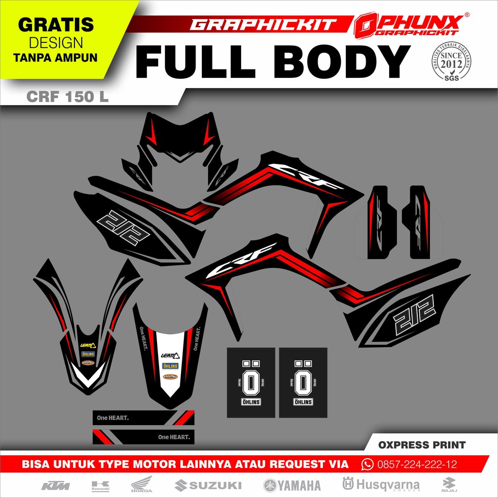 Sticker HONDA CRF 150 L Stiker Body Motor Custom No Motor Trail (44)