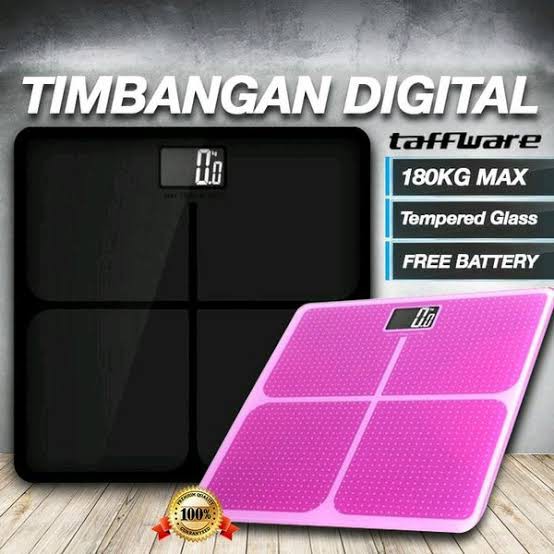 Taffware Timbangan Badan Digital Elektronik Kaca 180KG (SC-05) - Pink &amp; Black