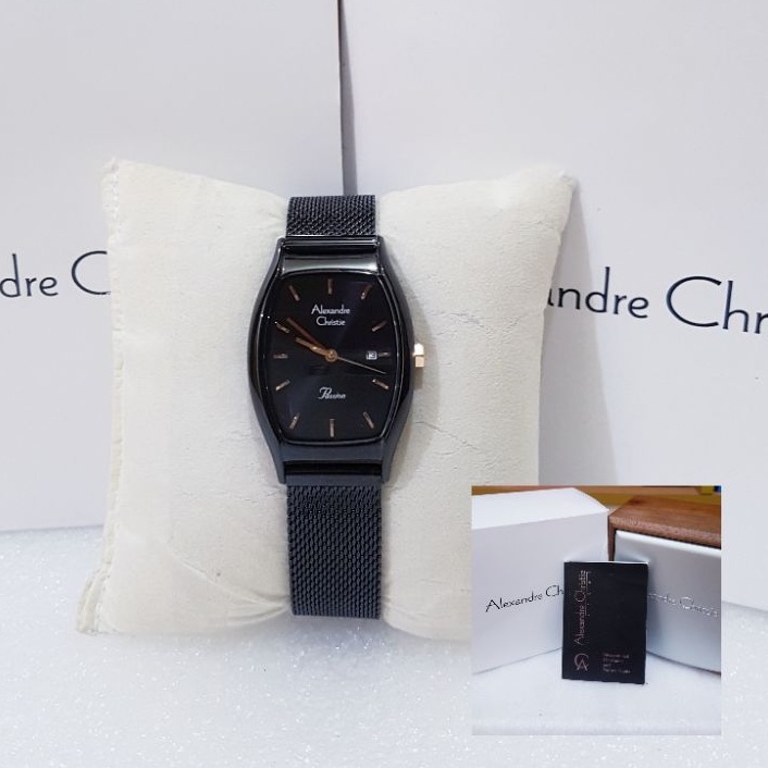 ALEXANDRE CHRISTIE WANITA AC 2939 BLACK JAM TANGAN ALEXANDRE CHRISTIE ORIGINAL