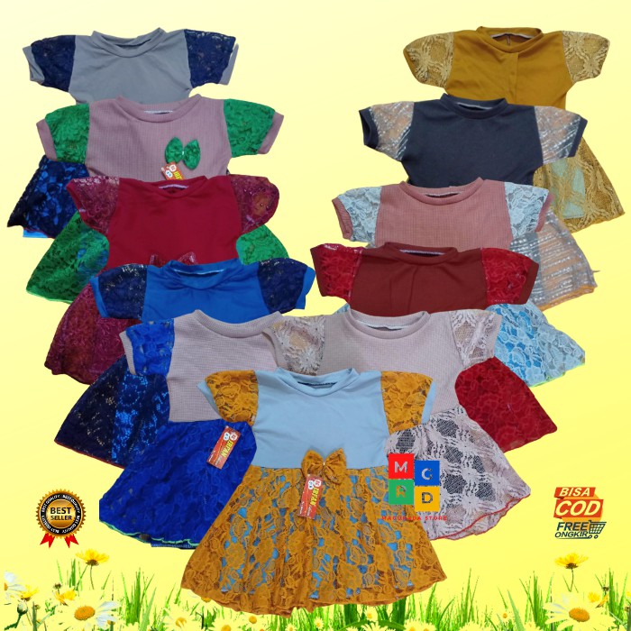 DRESS ISABELLA Baju Anak Perempuan Usia 1-5 Tahun Gaun Pesta Semi Brokat Anak Cewek Brukat Bayi