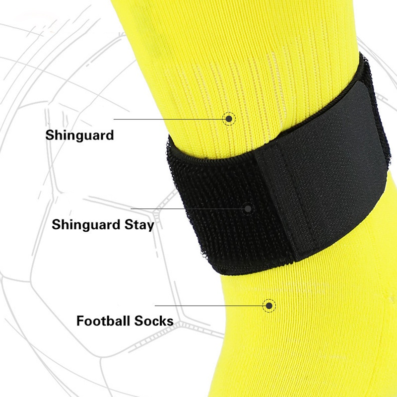 1 Pair Soccer Shin Guard Stay Fixed Bandage Tape Shin Pads Prevent Drop Off Adjustable Elastic Sports Bandage,Black