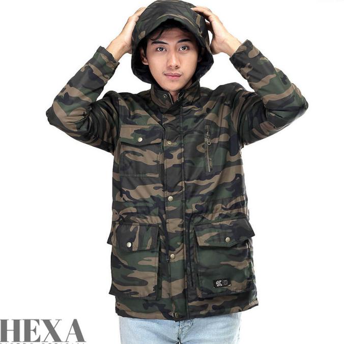 Jaket Parka Camo Army Tentara Loreng Hoodie Pria Cowok ORIGINAL DISTRO