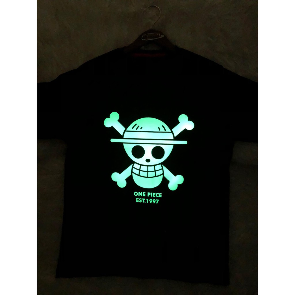 Kaos Logo Onepiece Sablon GLOW in the Dark