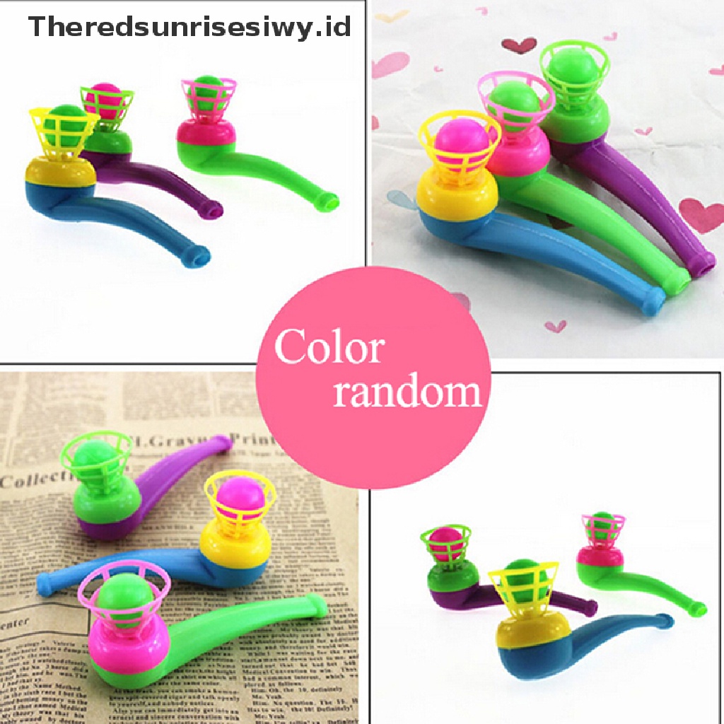 (Theredsunrisesiwy.Id) 3pcs / Set Mainan Bola Melayang + Pipa Tiup Untuk Anak / Hadiah / Pesta